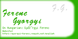 ferenc gyorgyi business card